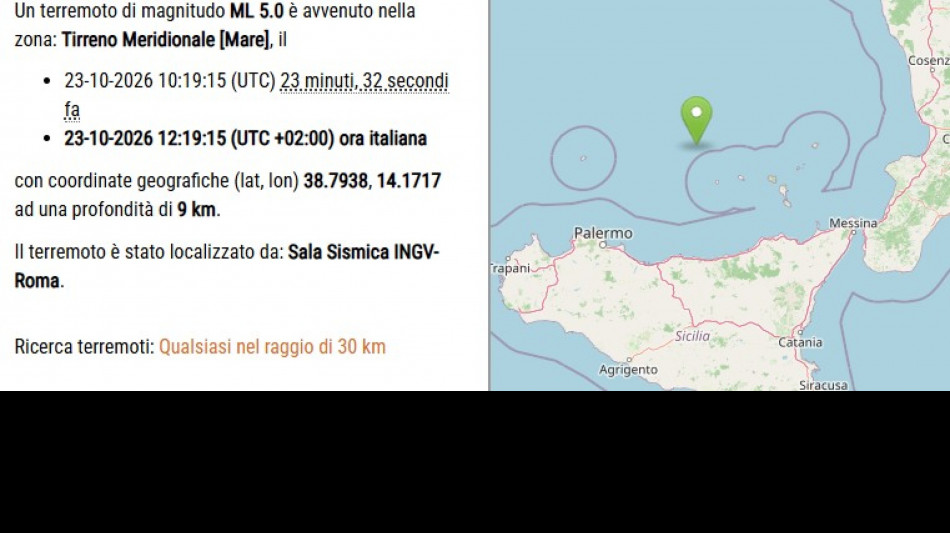 Terza forte scossa di terremoto in Sicilia, magnitudo 5.0