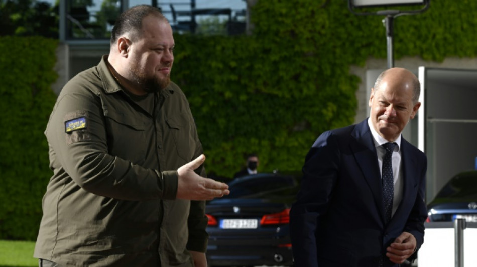 Scholz empf&auml;ngt ukrainischen Parlamentspr&auml;sidenten im Kanzleramt