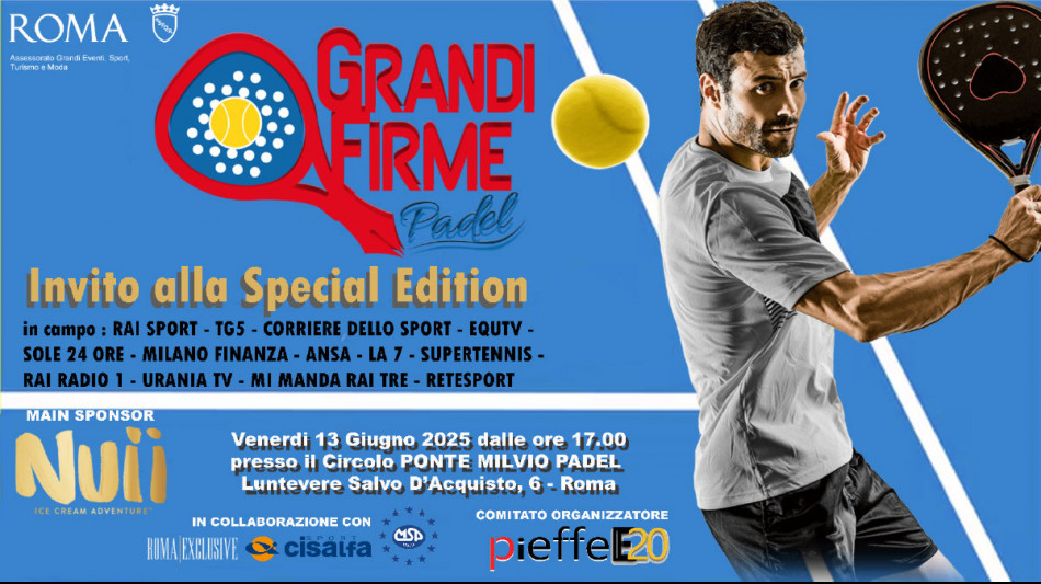 Giornalisti: al via a Roma il 'Grandi Firme' Padel