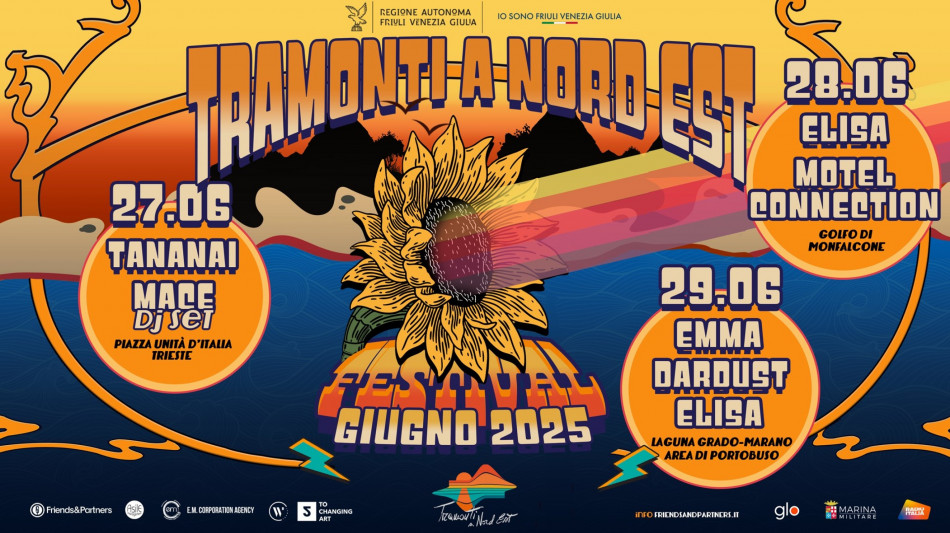 "Tramonti a Nord Est" primo floating festival Fvg con Elisa