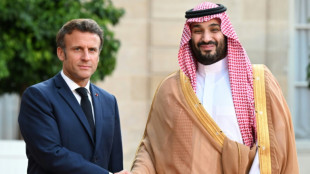 Macron und saudiarabischer Kronprinz begr&uuml;&szlig;en sich mit langem Handschlag  