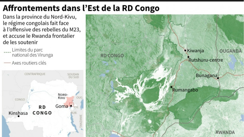 R&eacute;bellion du M23 en RDC: violents combats en cours &agrave; une vingtaine de km de Goma 