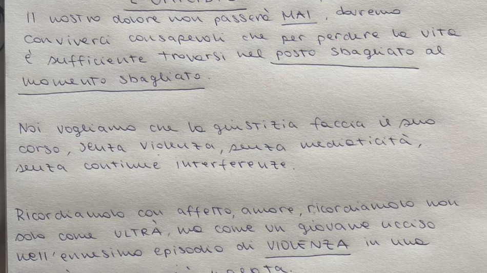 Sorella Claris 'siamo tutti sconvolti, chiediamo giustizia'
